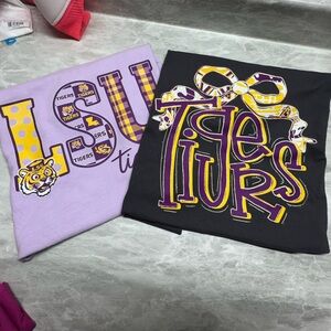LSU Tigers tee set. Both brand new never worn. Size medium.